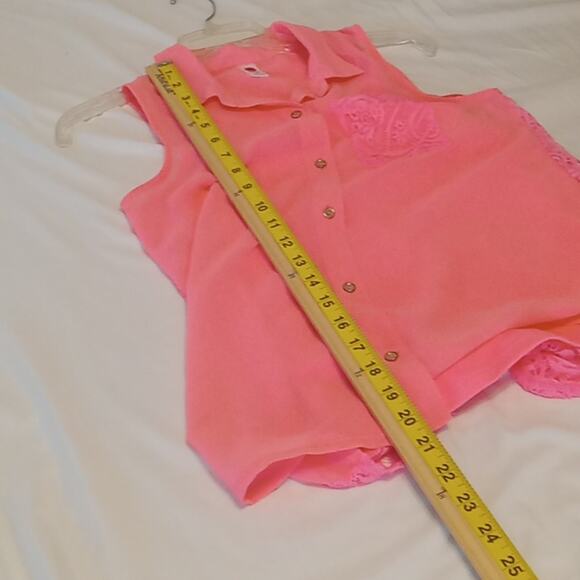 Total girl sleeveless button down peach collared shirt XL - Picture 8 of 8